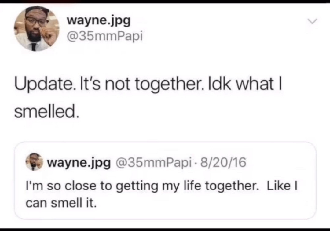 Life together? Nah, that was just phantom smells - meme