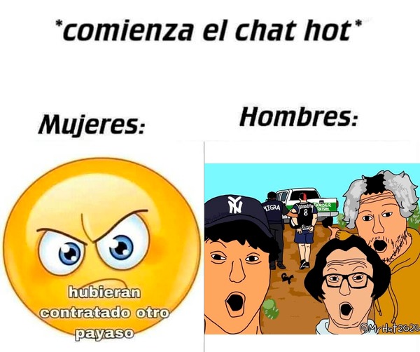 Típico: Inicia el chat hot, y la migra se lleva a tu amigo español - meme