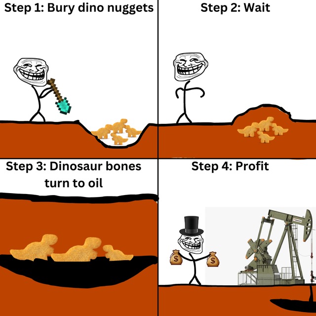 Dino nuggets strategy - meme