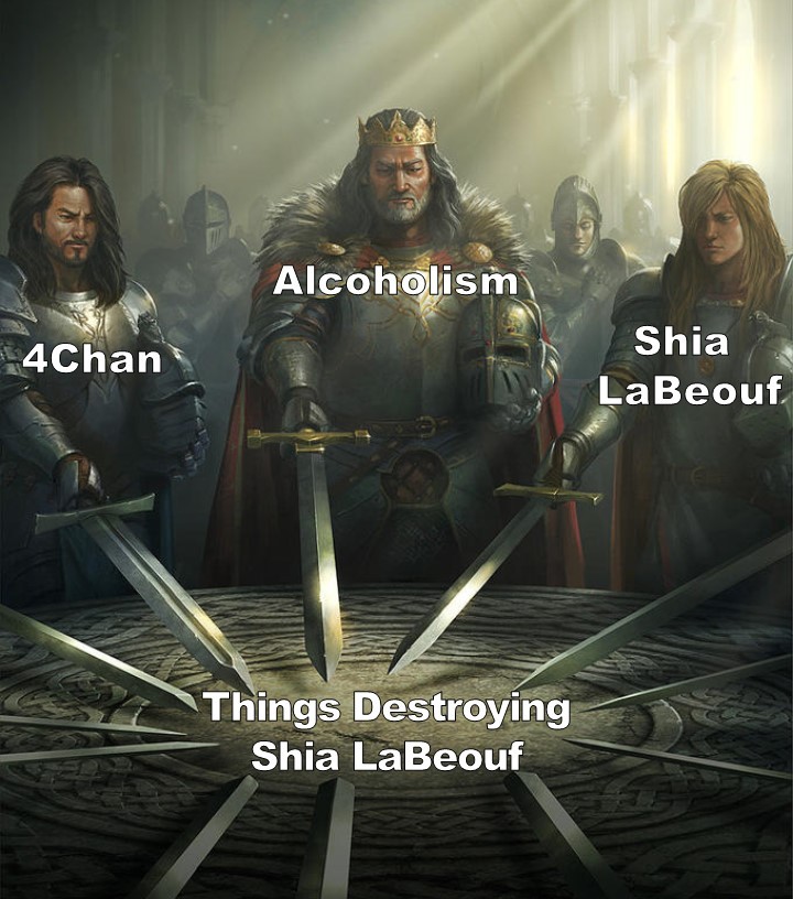 Swords United Shia LaBeouf - meme