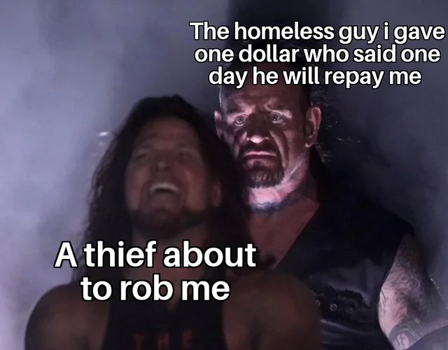 Thank you, bum! - meme