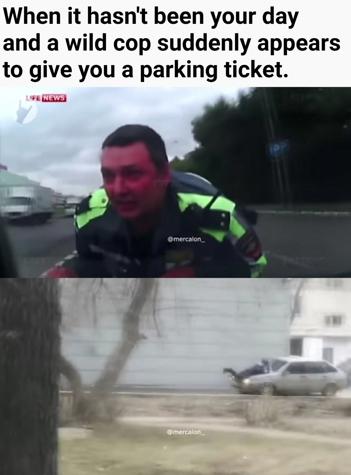 A wild cop suddenly appears - meme