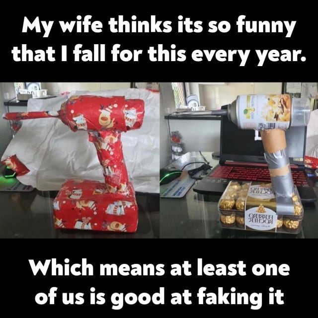 The best fake Christmas present - meme