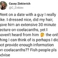 Did you smell like a coelacanth? Many women do but don't know they do.