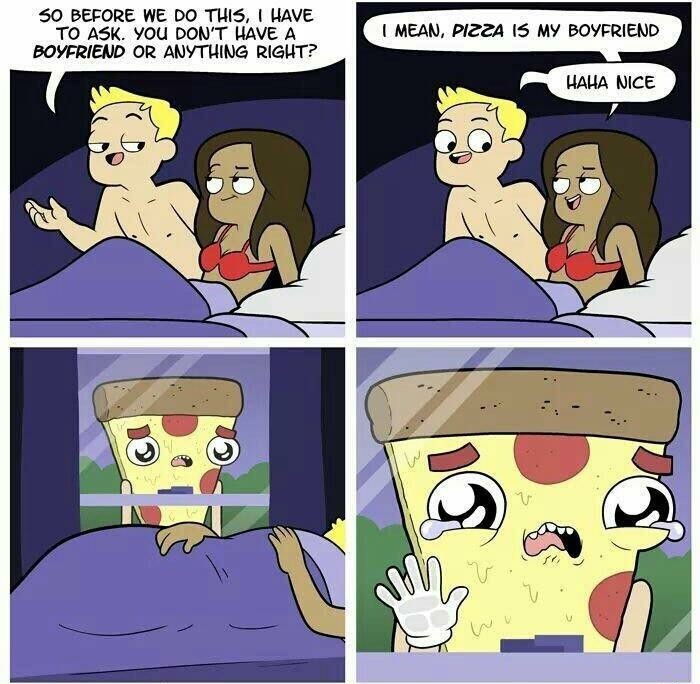 Poor pizza, where his other hand at though - meme