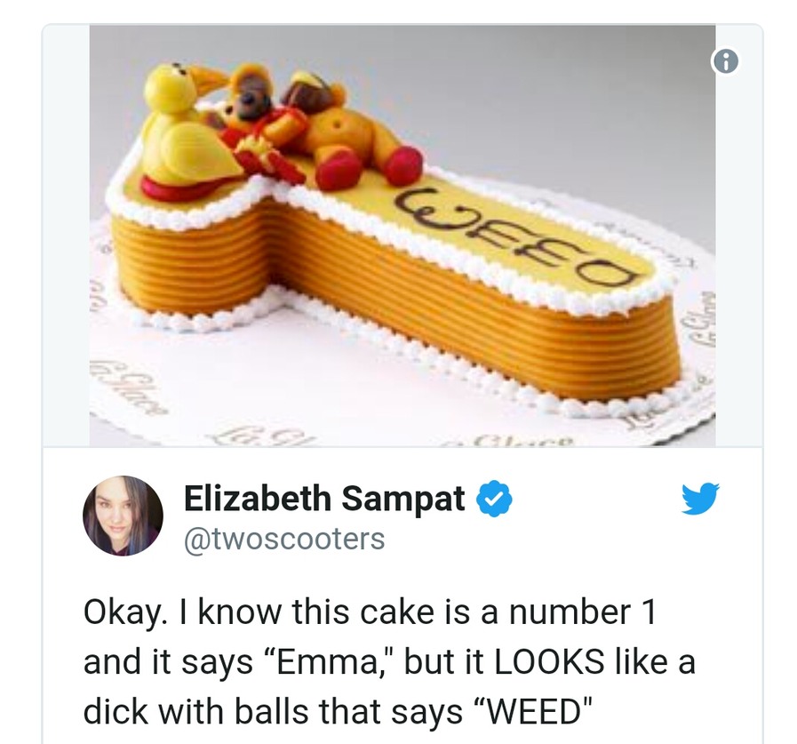 imagine emma's mom's face when she sees the cake - meme