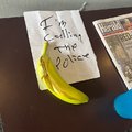 some old lady left out a banana at my apt and someone ate it so she wrote a note