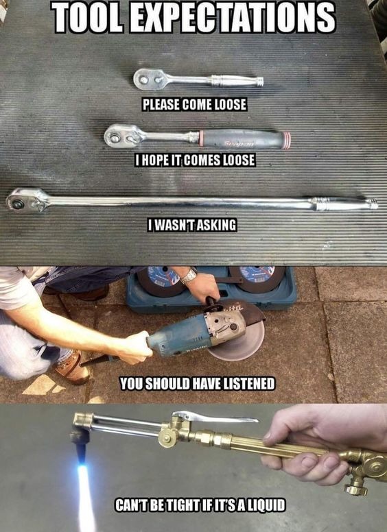 PB Blaster and Milwaukee bolt extraction kit - meme
