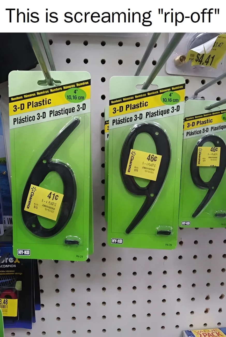 6s and 9s with different prices - meme