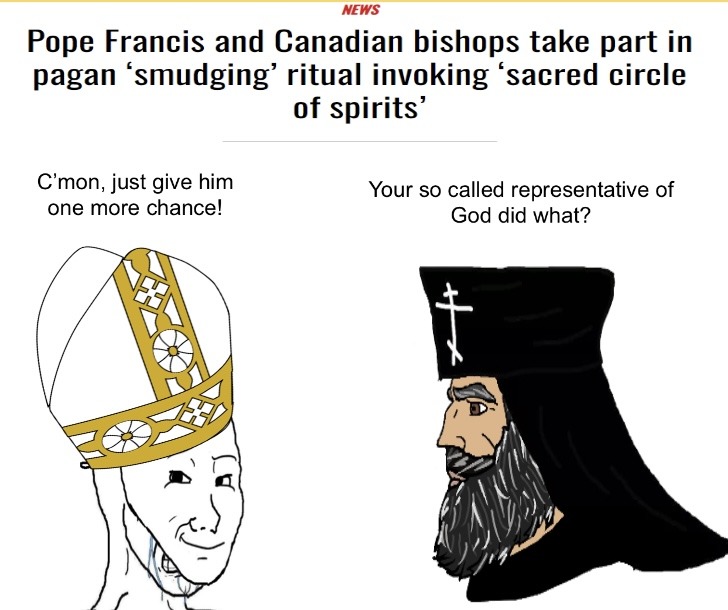 The amount of cope I’ve seen coming from catholics has been enormous - meme