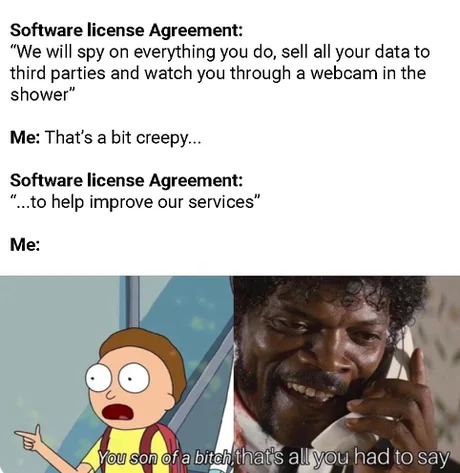 Under the AI software license agreement - meme