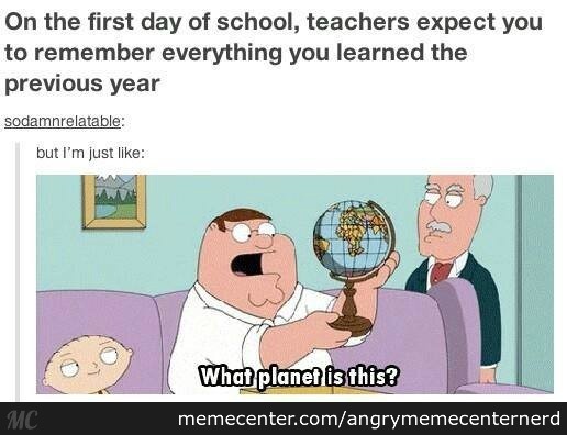 School vacations - meme