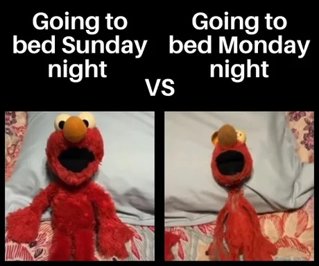 Sunday and Monday - meme