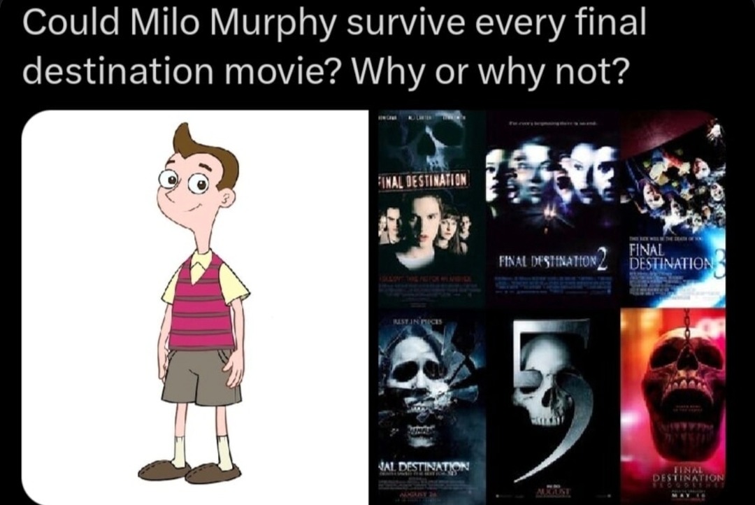 could Milo tank every Final Destination plot? - meme