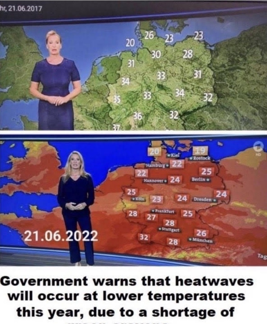 Ohhhh scary red heat wave - meme
