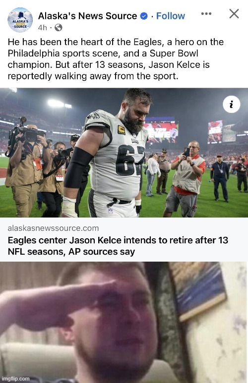 Jason Kelce retiring meme