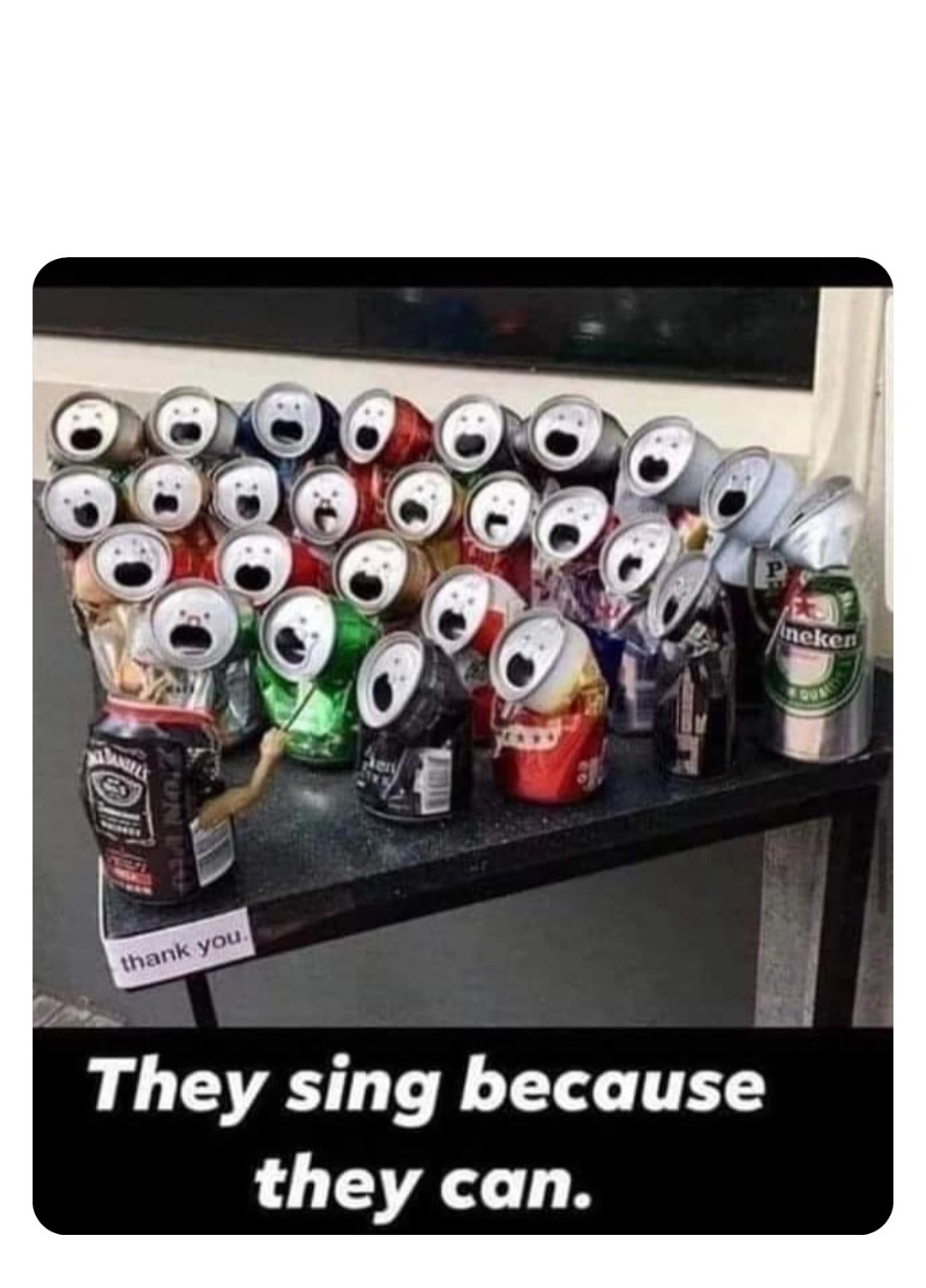Cans can sing - meme