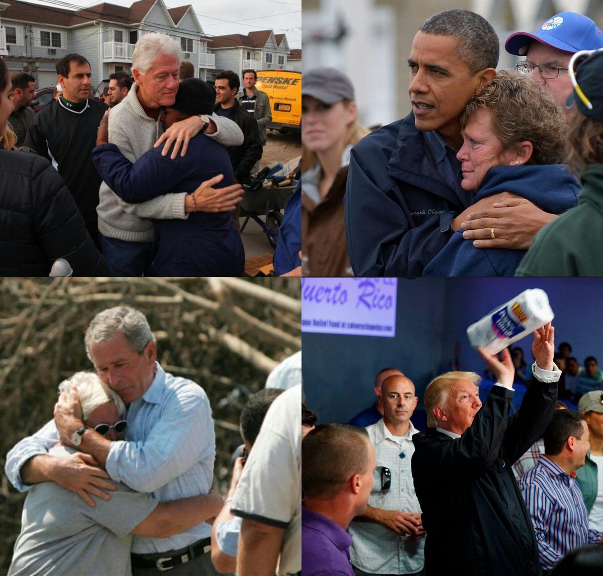 Presidents' support during disasters - meme