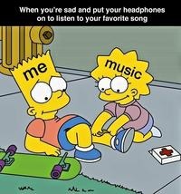 Getting away from it at, from the comfort of a playlist - meme