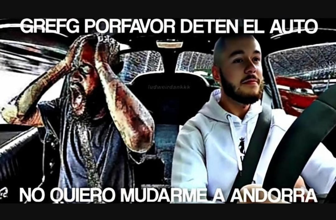 Grefg detén el auto por favor - meme
