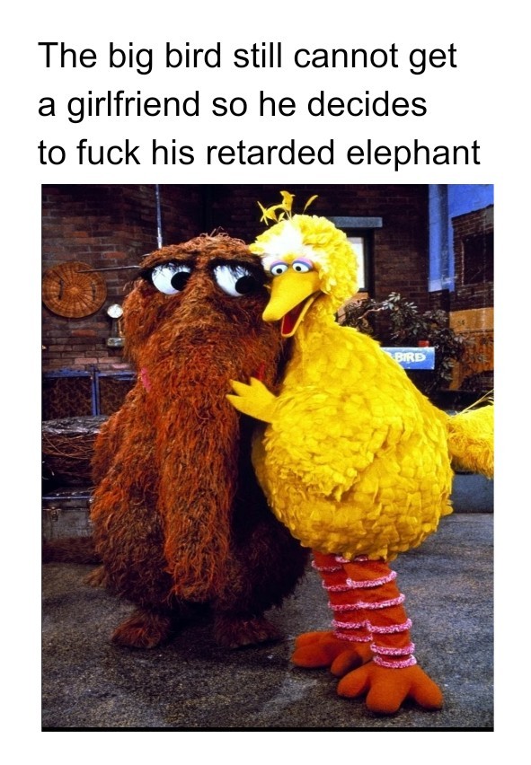Big bird is just a yellow ostrich - meme