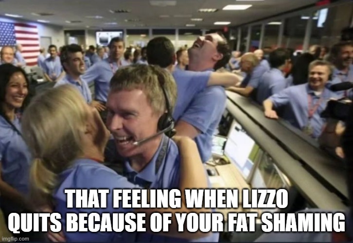 Lizzo Quits with a banana in the tailpipe - meme