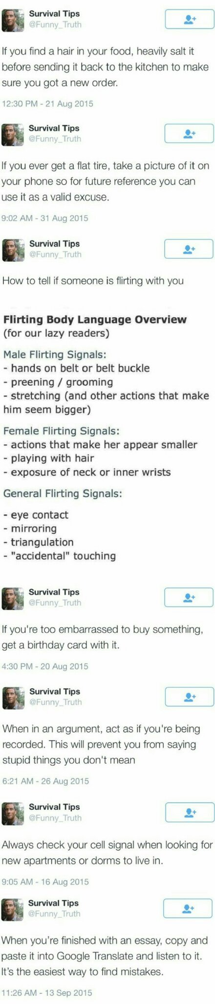 Survival tips - meme