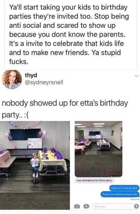 Birthday party story meme