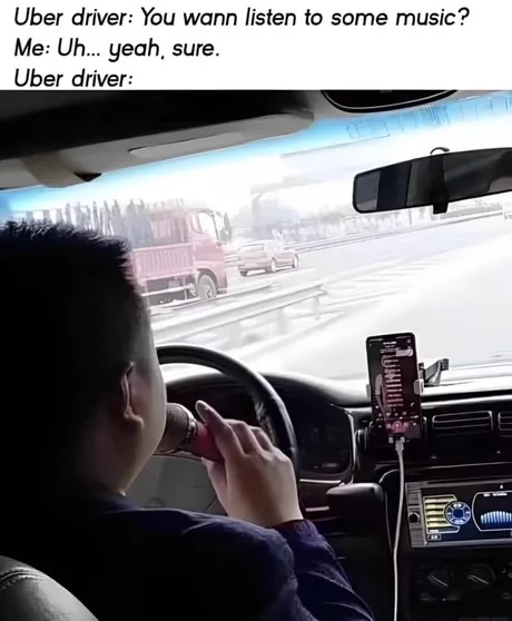 when your uber driver has a dream - meme
