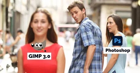 Photoshop vs. GIMP 3.0: The ultimate showdown - meme