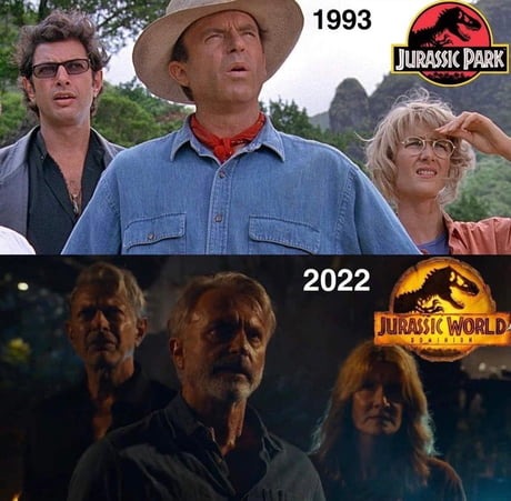 Jurassic Park cast in Jurassic World Dominion meme