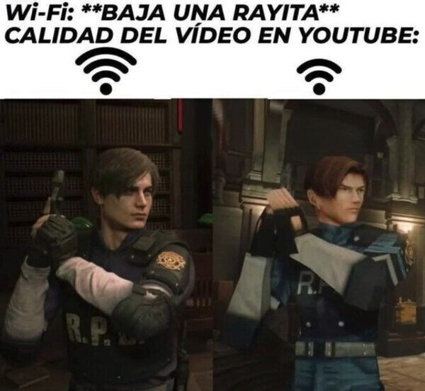 el wifi baja una rayita y YouTube se convierte en Minecraft - meme