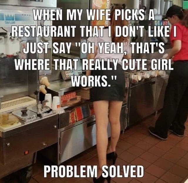 When your wife picks the wrong restaurant - meme