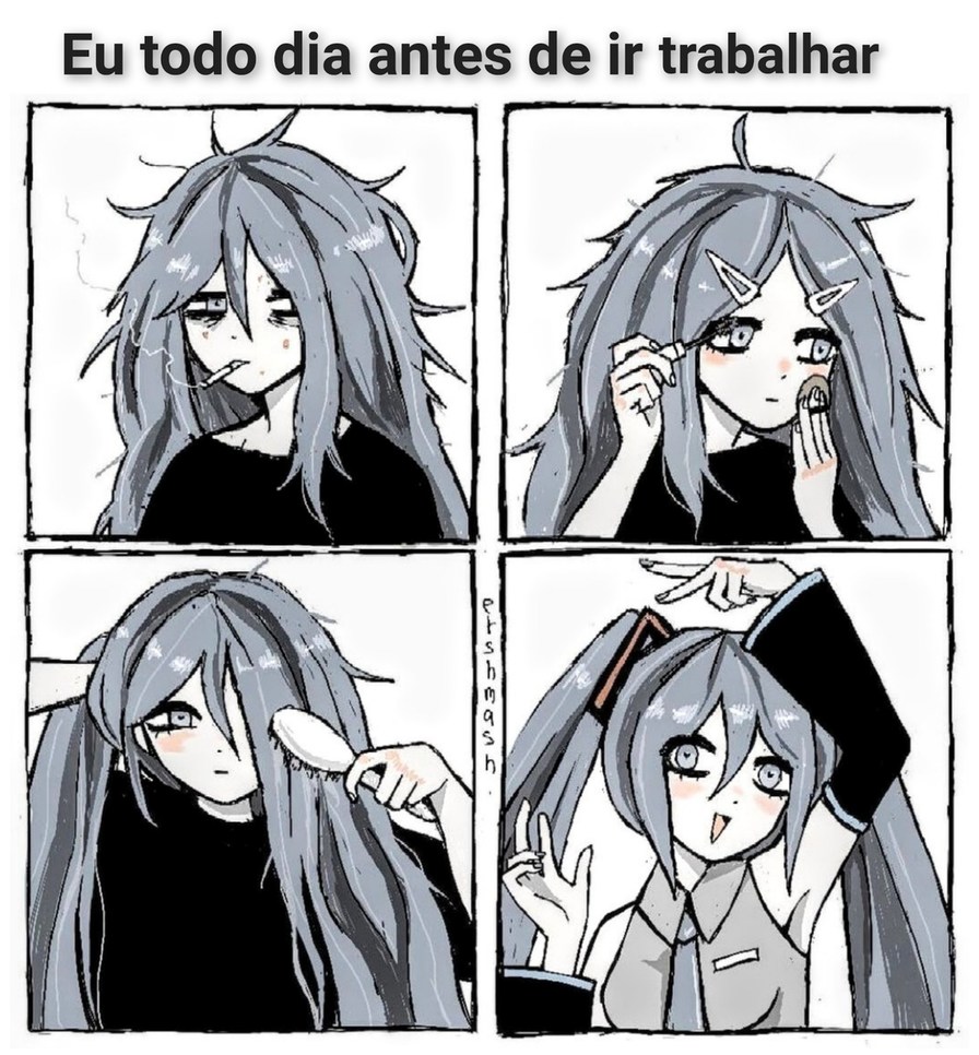 Rotina de Hatsuni Miku - meme