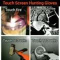 Touch screen hunting gloves