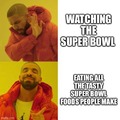 Eating the Super Bowl foods