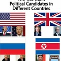 The two main political candidates in USA, UK, Russia and North Korea