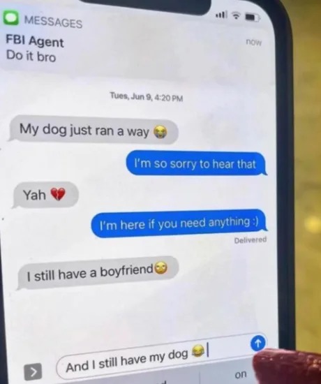 FBI agent is like the devil on your shoulder - meme