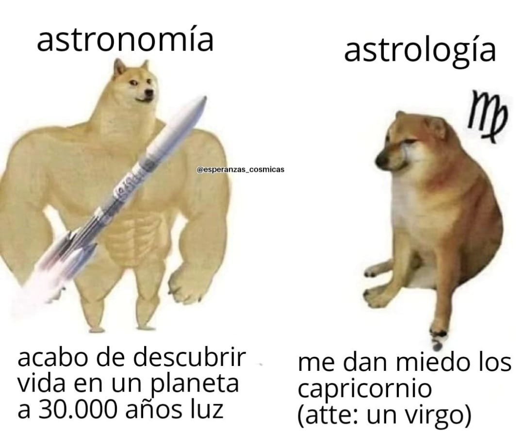 Astronomía vs astrología - meme
