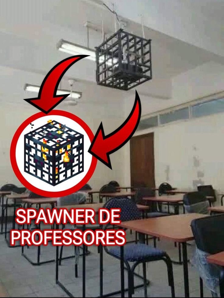 Minecraft na escola. - meme