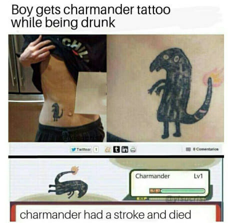 Charmander Tattoo - meme