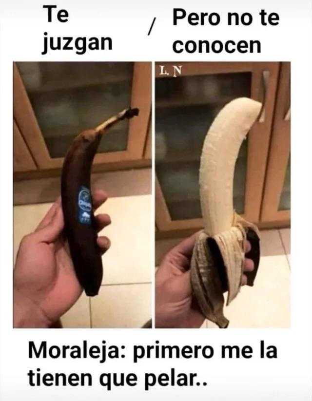 la moraleja del plátano - meme