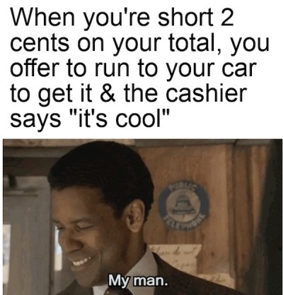 Cool cashier - meme