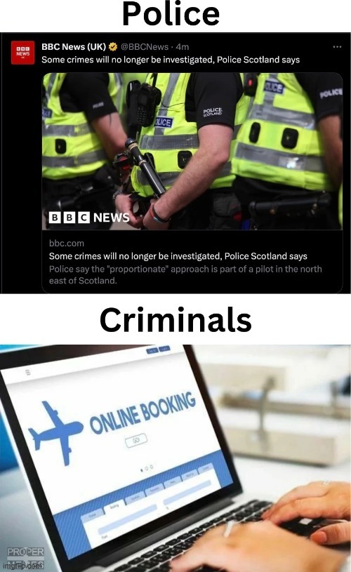 Some crimes will not be investigated in Police Scotland pilot project - meme