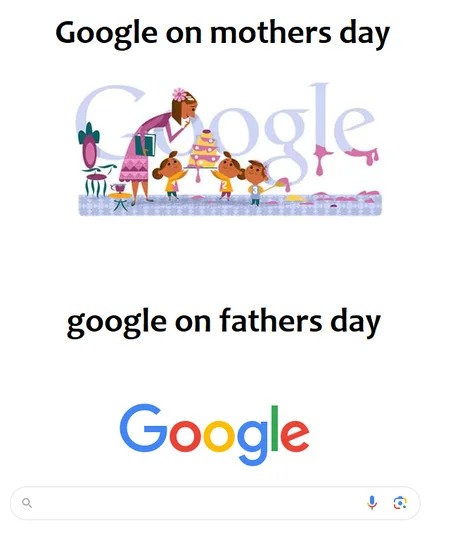 On mothers day vs on fathers day - meme