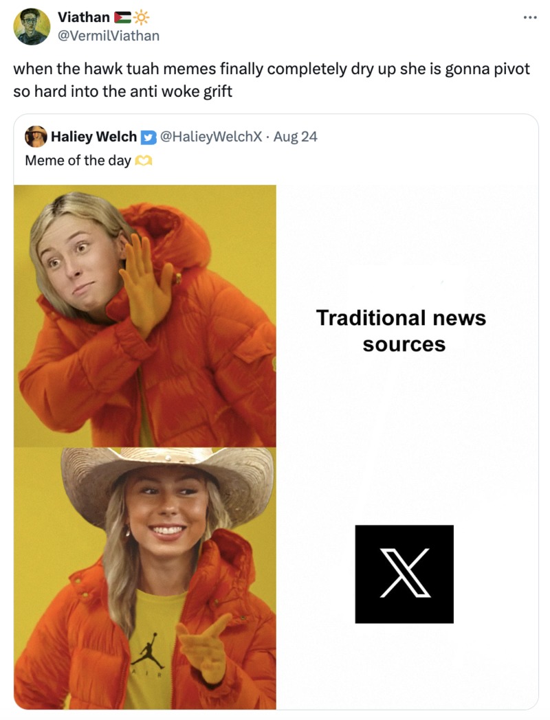 Haliey Welch against mass media - meme