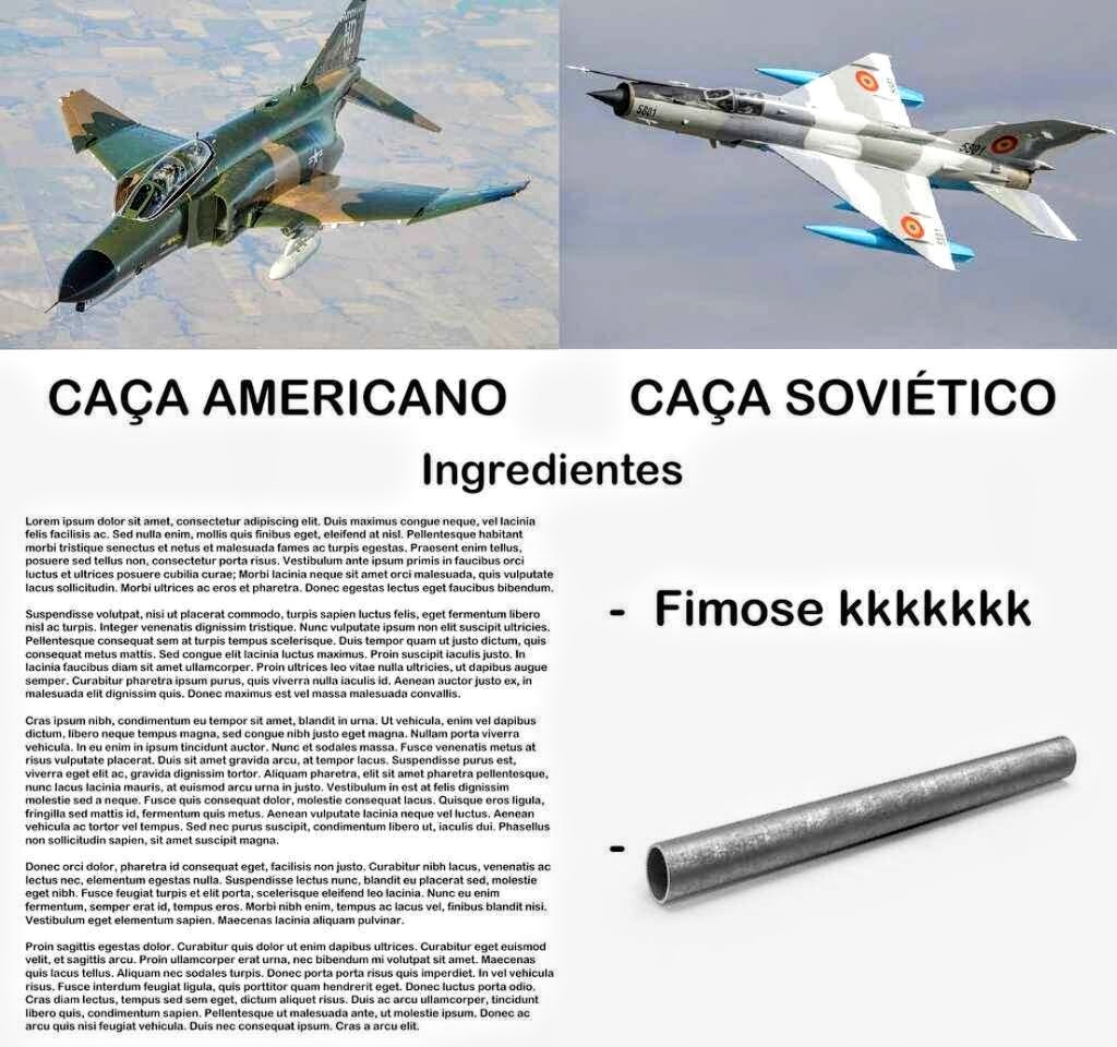 Caça americano complicado demais. - meme