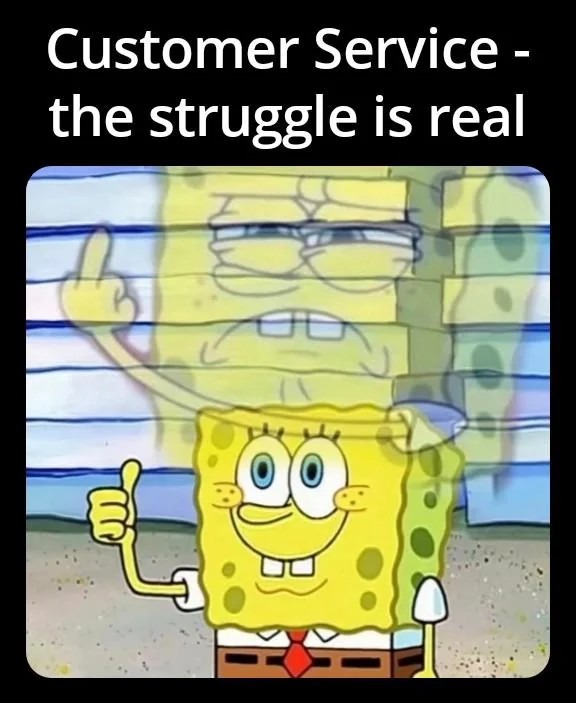 Customer service: the struggle - meme