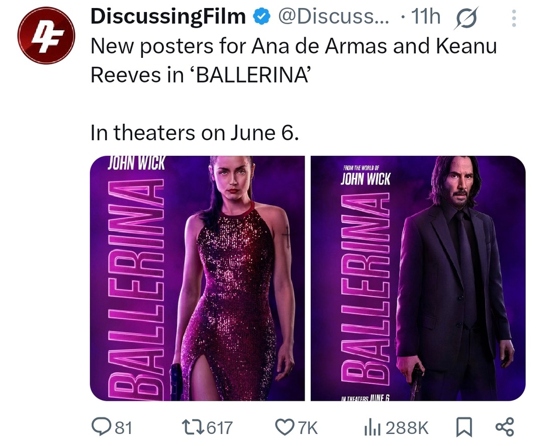 Ballerina: John Wick's cousin shows up with pointes and guns - meme