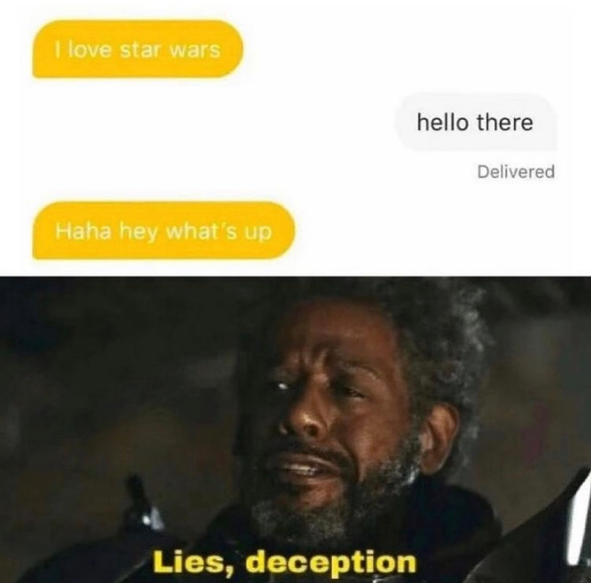 lies of the Jedi - meme